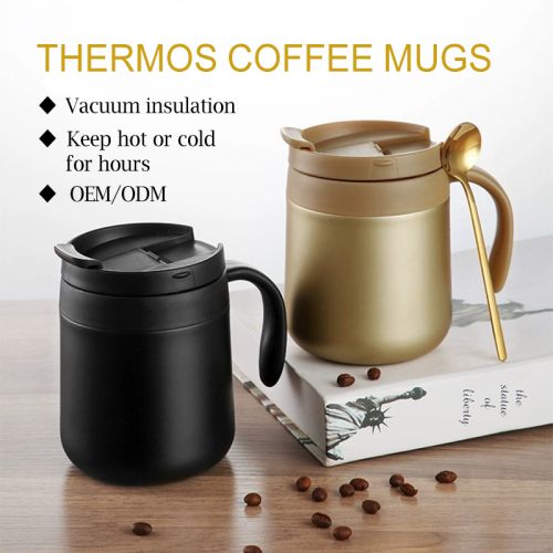 WUJO 350ml 500ml Double Wall Stainless Steel Termo De Agua Vacuum Insulated Travel Mug Coffee Tea Thermal Cup With Lid