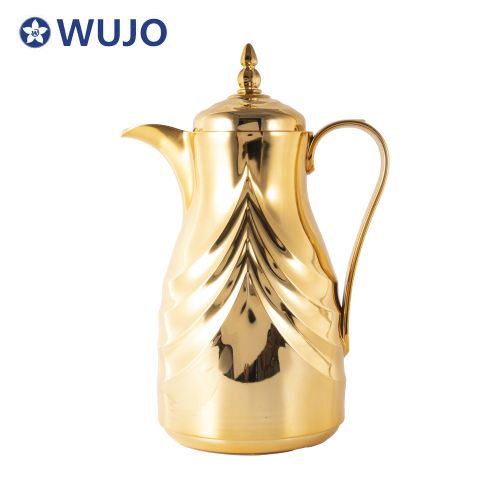 WUJO Luxury Coffee Pot Insulated Vacuum Flask Glass Inner Thermos Arabic Turkish Tea Set Coffee Pot Sets