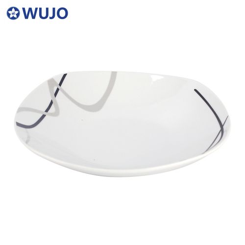 WUJO Wholesale Ceramic Dinner Sets Customized 20 pcs Square Porcelain Dinnerware Sets