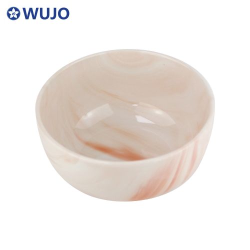 WUJO Nordic Style Stoneware Fruit Bowl Marble Design Ceramic Salad Bowl