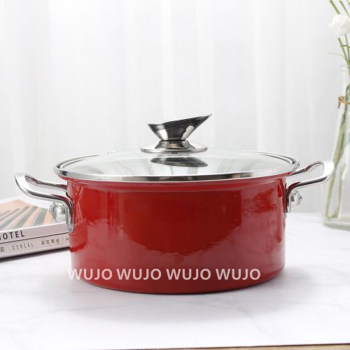 WUJO Manufacturer Non Stick Carbon Steel Enamel Pot with Milk Pan