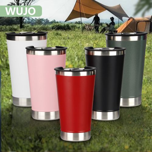 WUJO 550ml 900ml Double Insulation Stainless Steel Car Cup Tumbler Beer Mugs With Built-In Bottle Opener