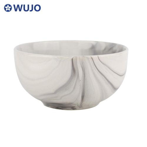 WUJO Nordic Style Stoneware Fruit Bowl Marble Design Ceramic Salad Bowl