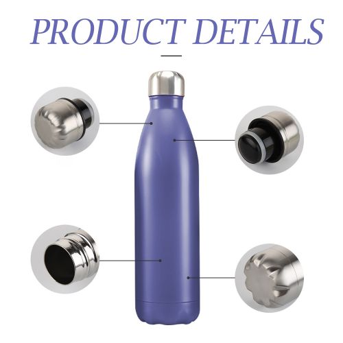 WUJO Large Capacity Narrow Mouthed Stainless Steel Sport Vacuum Insulated Thermos Cola Bottle