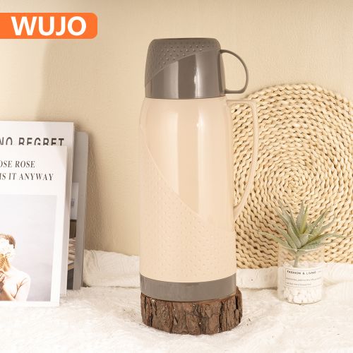 WUJO 1.0L 1.8L Vacuum Flasks Glass Refill Thermal Water Bottle Travel Thermos For Coffee Or Water