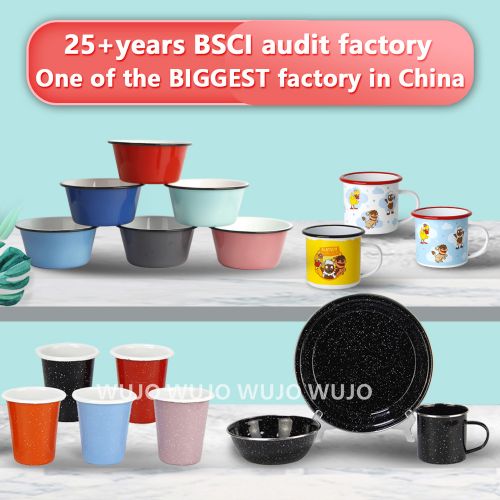 WUJO Custom Logo Europe American Large Capacity Black Enamel Pot Cookware