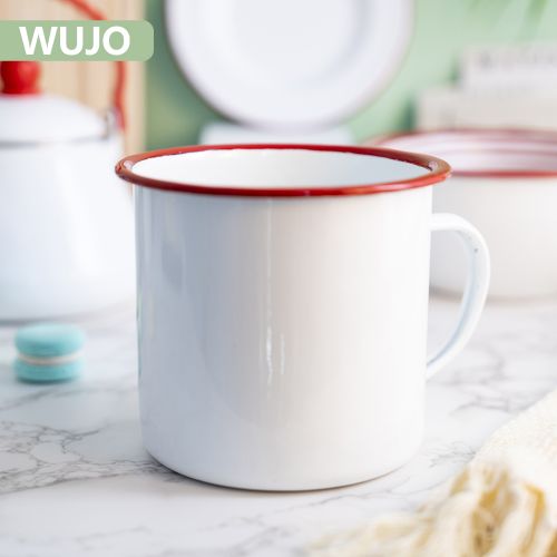 WUJO Best Selling Enamel Bowl Plate Mug Camping Enamel Tableware Set