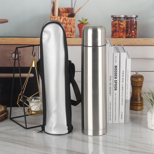 WUJO Double Layer Stainless Steel Bullet Shape Botella De Agua Insulated Flask Water Bottle Vacuum Cup Thermos