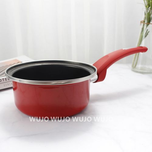 WUJO Manufacturer Non Stick Carbon Steel Enamel Pot with Milk Pan