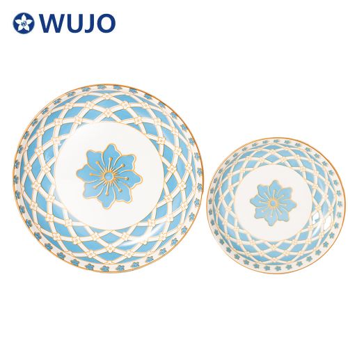 WUJO New Arabic Style Ceramic Dinner Plate Sets Porcelain Dinnerware Sets