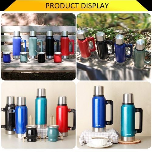 WUJO 304 Classic Camping Mate Double Wall Stainless Steel Thermos Termos Vacuum Flask