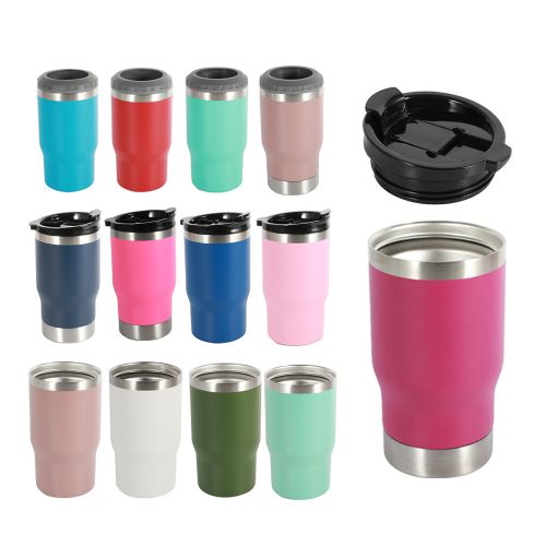 WUJO Stainless Steel Vacuum Insulated Tumblers Cups Beer Mugs With Portable Handle On Straw Lid