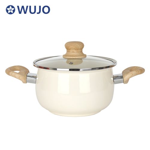 WUJO European American Style Customized Logo Carbon Steel Enamel Pot