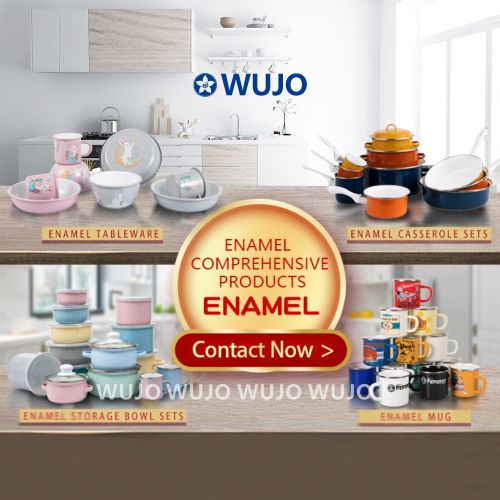 WUJO Tableware Dinnerware Set White Enamel Camping Set