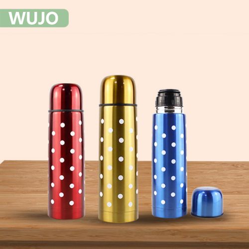 WUJO Double Layer Stainless Steel Bullet Shape Botella De Agua Insulated Flask Water Bottle Vacuum Cup Thermos