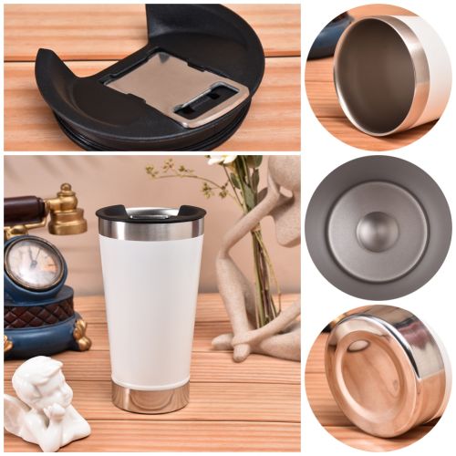 WUJO 550ml 900ml Double Insulation Stainless Steel Car Cup Tumbler Beer Mugs With Built-In Bottle Opener