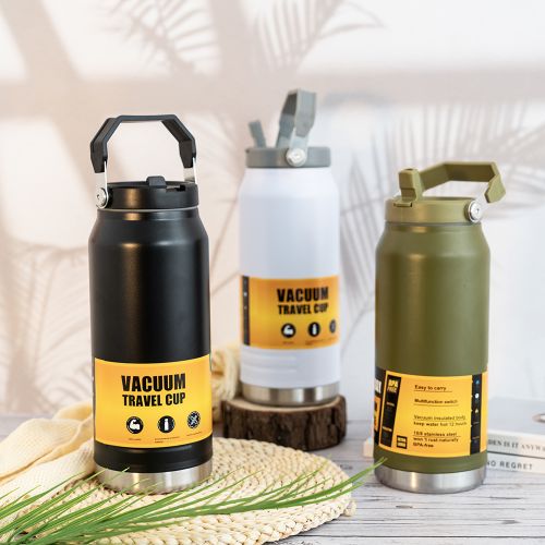 WUJO 18/8 Stainless Steel Portable Vacuum Insulated 1600ml Travel Cup Water Bottle With Handle