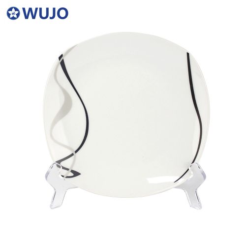 WUJO Wholesale Ceramic Dinner Sets Customized 20 pcs Square Porcelain Dinnerware Sets