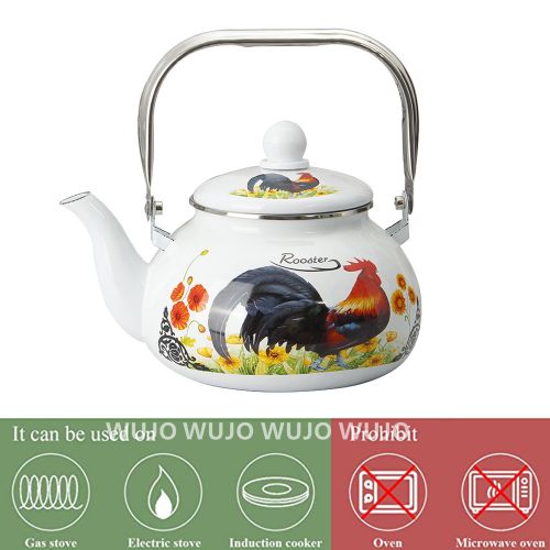 WUJO Food Contact Vintage Retro Enamel Casserole Cookware