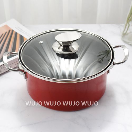 WUJO Manufacturer Non Stick Carbon Steel Enamel Pot with Milk Pan