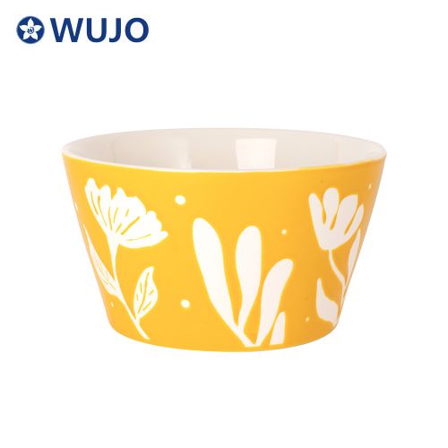 WUJO New Design Color Glazed Ceramic Pasta Bowl Large Ceramic Salad Bowl
