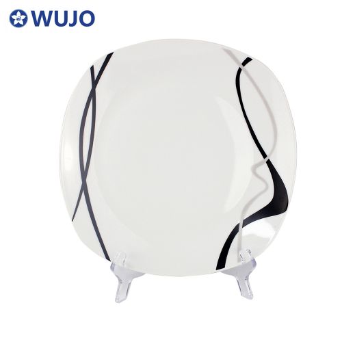 WUJO Wholesale Ceramic Dinner Sets Customized 20 pcs Square Porcelain Dinnerware Sets