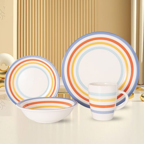 WUJO South America Stoneware Dinnerware Sets 16 pcs Ceramic Dinner Sets