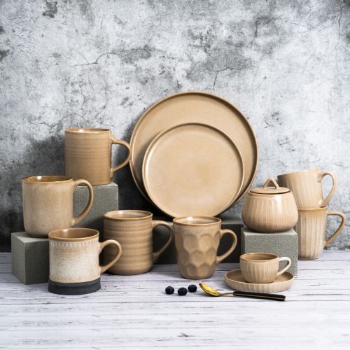 WUJO European Style Stoneware Dinner Plate Sets Wholesale Ceramic Dinnerware Sets