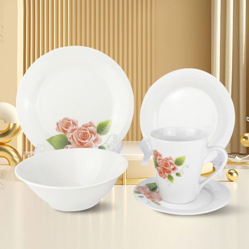 WUJO Wholesale Ceramic Dinner Plates Set Cheap 20 pcs Porcelain Dinnerware Sets