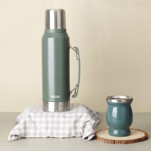 WUJO 304 Classic Camping Mate Double Wall Stainless Steel Thermos Termos Vacuum Flask