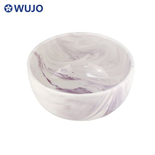 WUJO Nordic Style Stoneware Fruit Bowl Marble Design Ceramic Salad Bowl